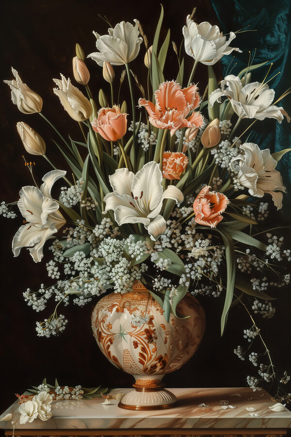 Gemälde von Blumen in einer Vase Gemälde von Blumen in einer Vase