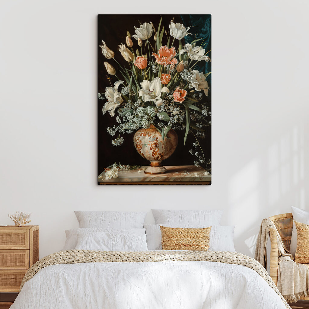 Painting of flowers in a vase Painting of flowers in a vase