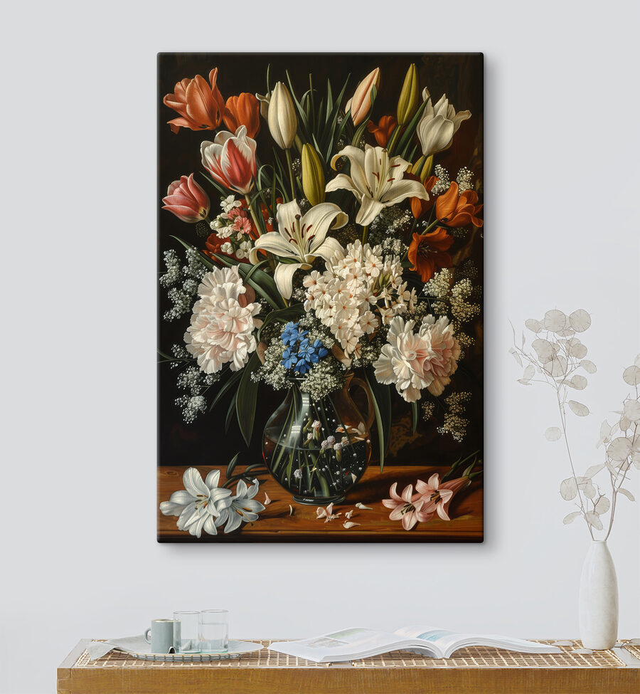 Gemälde von Blumen in einer Vase