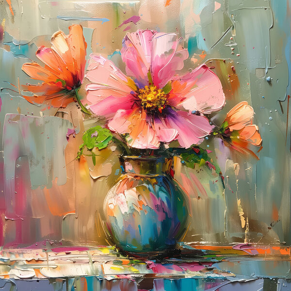 Gemälde von Blumen in einer Vase Gemälde von Blumen in einer Vase