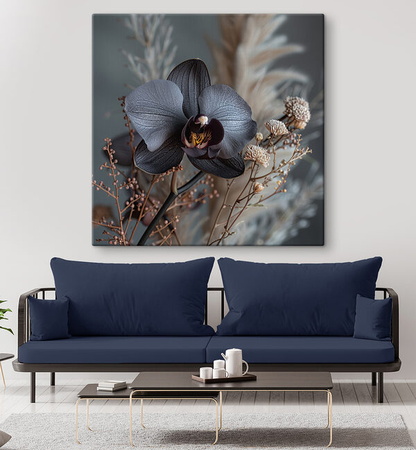 Schwarze Blume mit weißen Blüten Schwarze Blume mit weißen Blüten