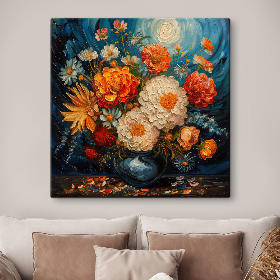 Gemälde von Blumen in einer Vase Gemälde von Blumen in einer Vase