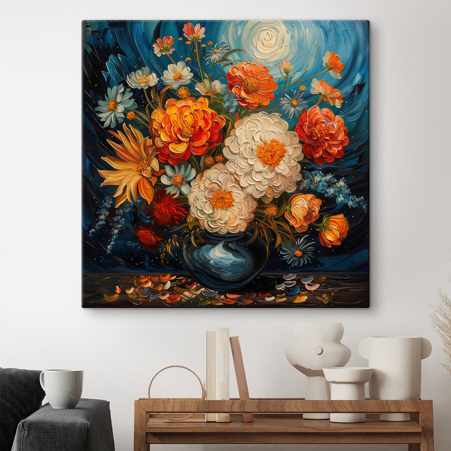 Gemälde von Blumen in einer Vase Gemälde von Blumen in einer Vase