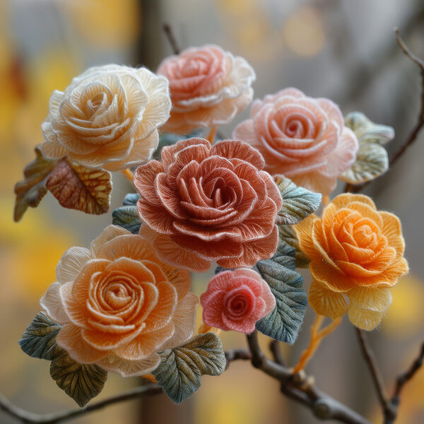 Beautiful roses in soft colors
