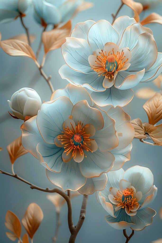 Delicate blossoms in soft hues
