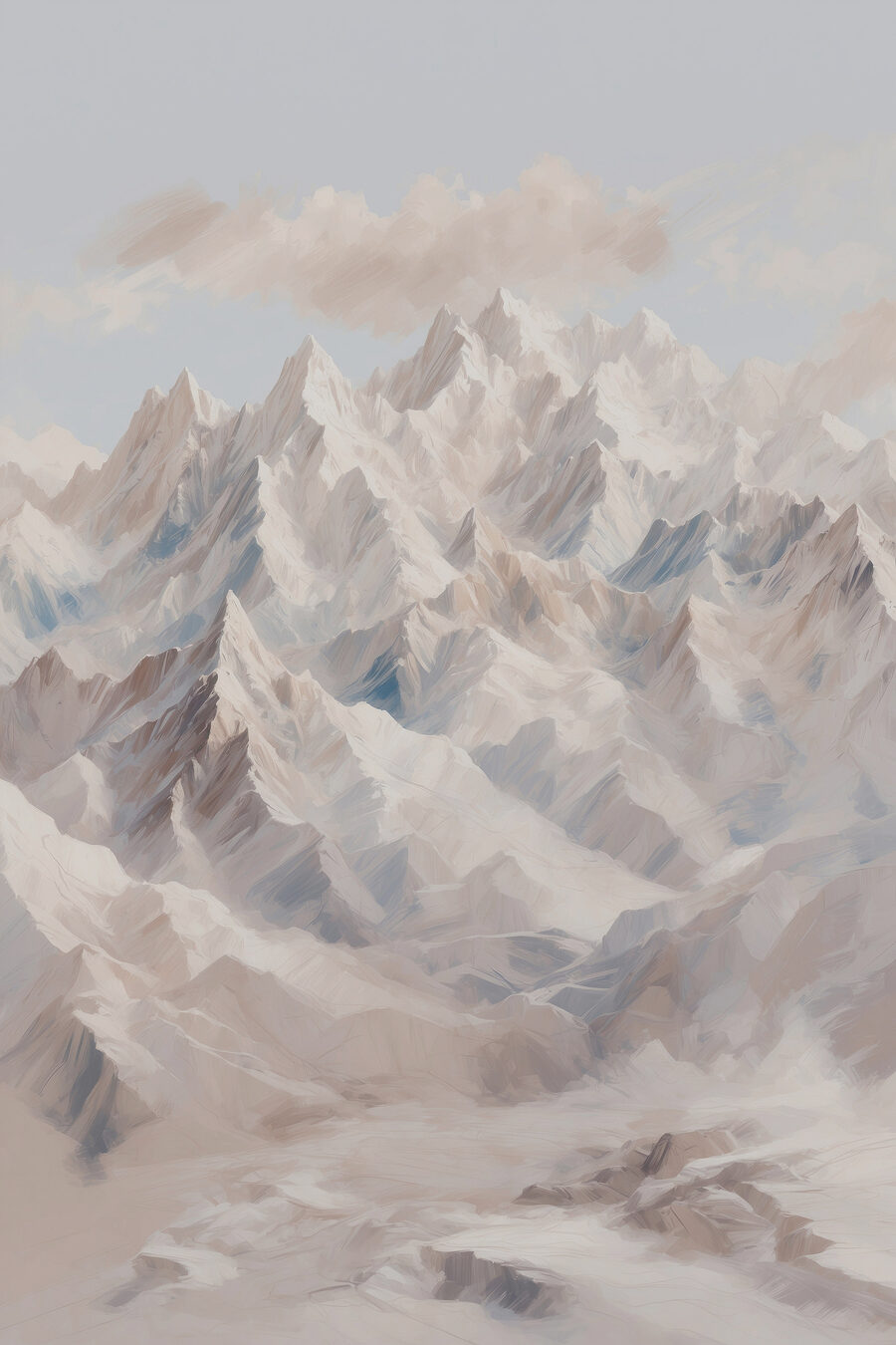 Bergkette mit Schnee