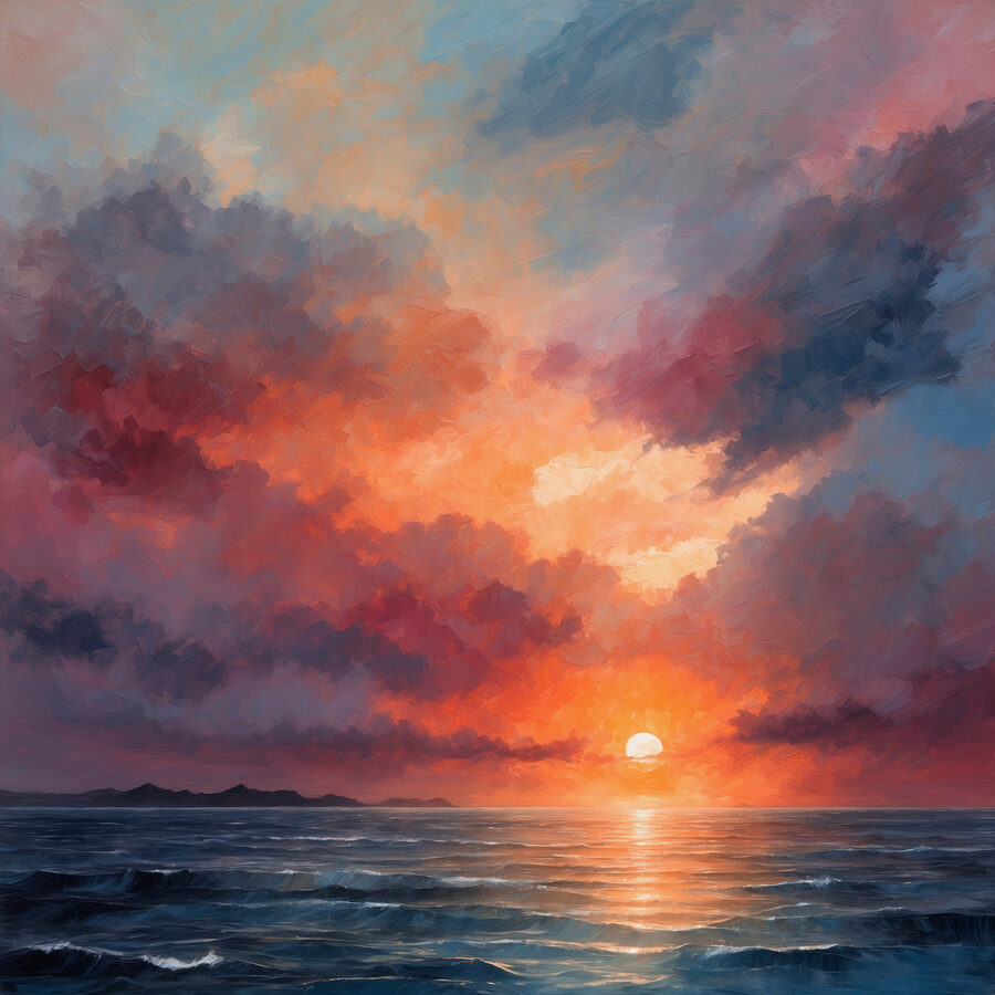 Sonnenuntergang über dem Meer