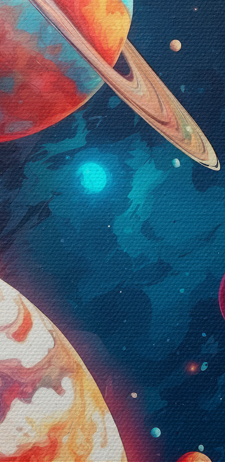 Bunte Planeten im Weltraum
