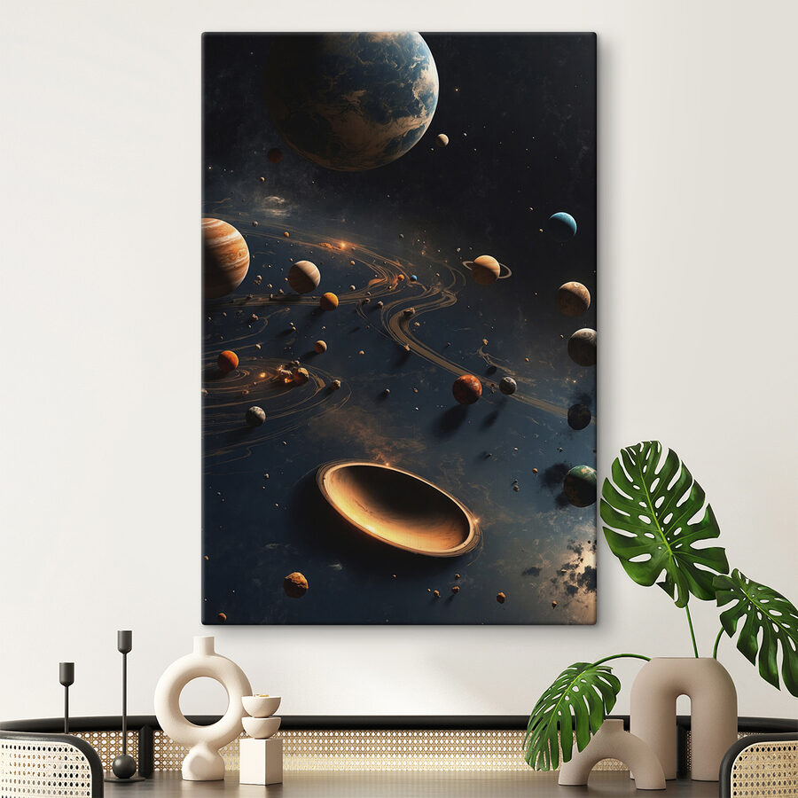 Planeten im Weltraum mit Planeten und Sternen