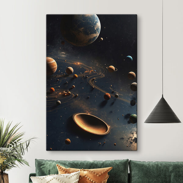 Planeten im Weltraum mit Planeten und Sternen Planeten im Weltraum mit Planeten und Sternen