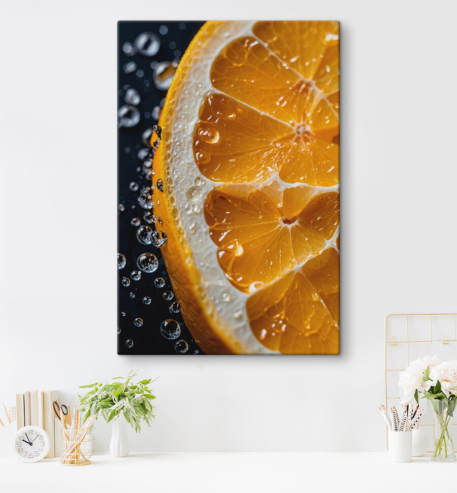 Nahaufnahme einer Orangenscheibe