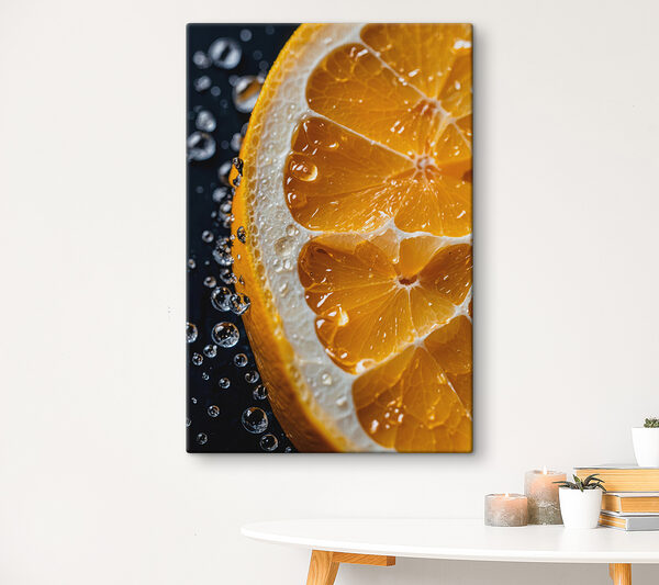 Nahaufnahme einer Orangenscheibe Nahaufnahme einer Orangenscheibe