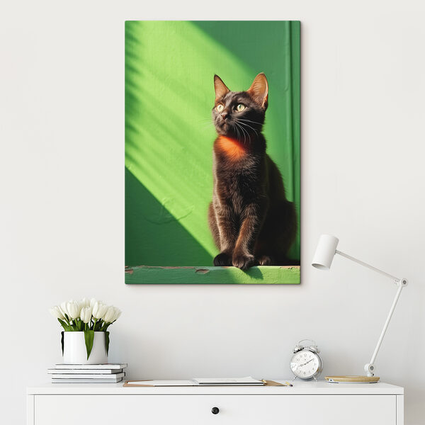 Katze sitzt auf einem Stuhl Katze sitzt auf einem Stuhl