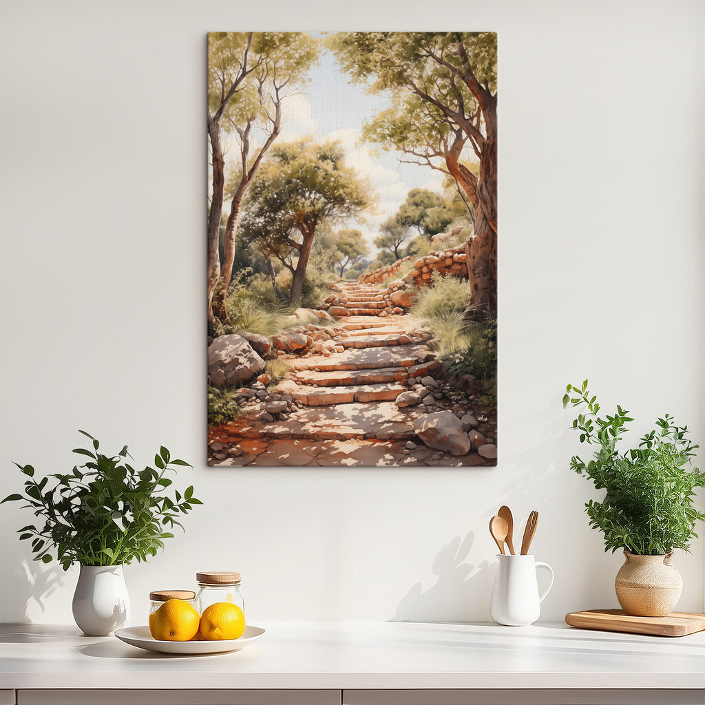 Stone stairs leading up to trees Stone stairs leading up to trees