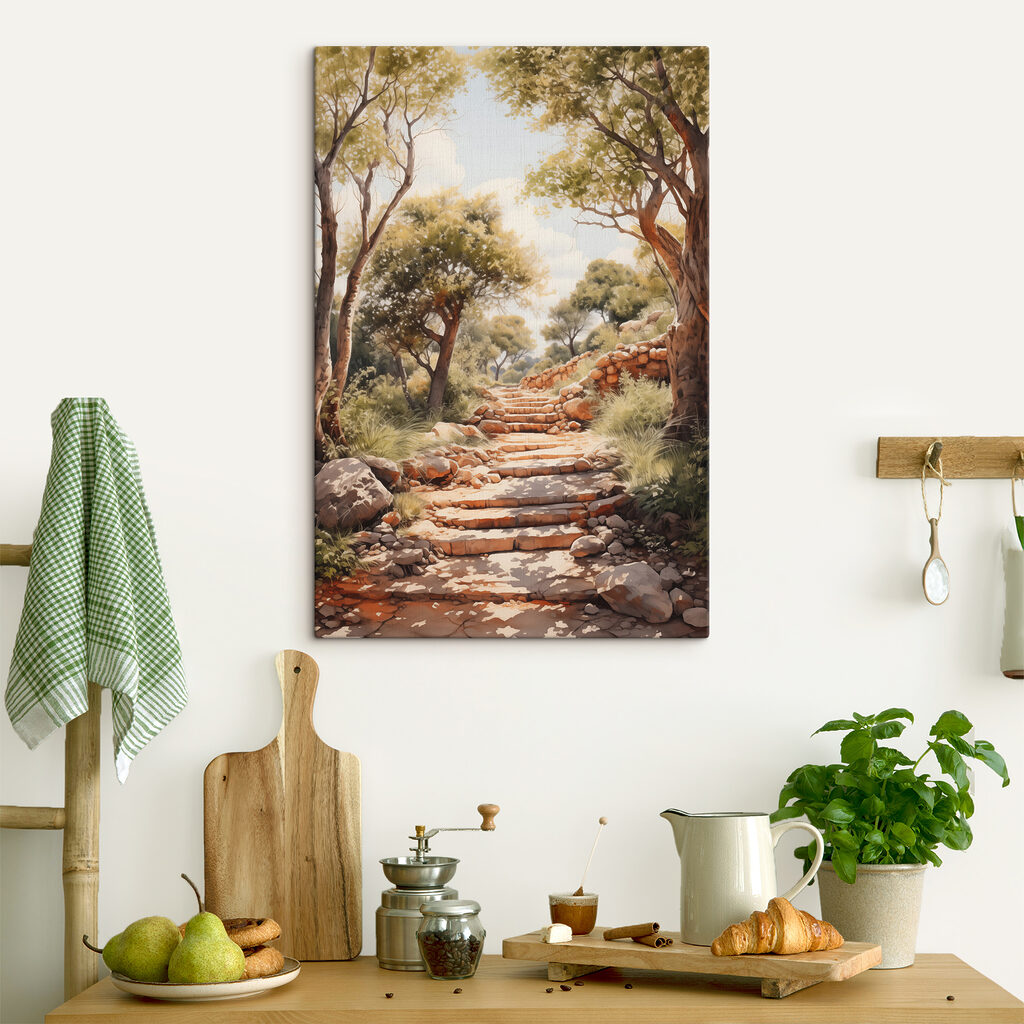 Stone stairs leading up to trees Stone stairs leading up to trees