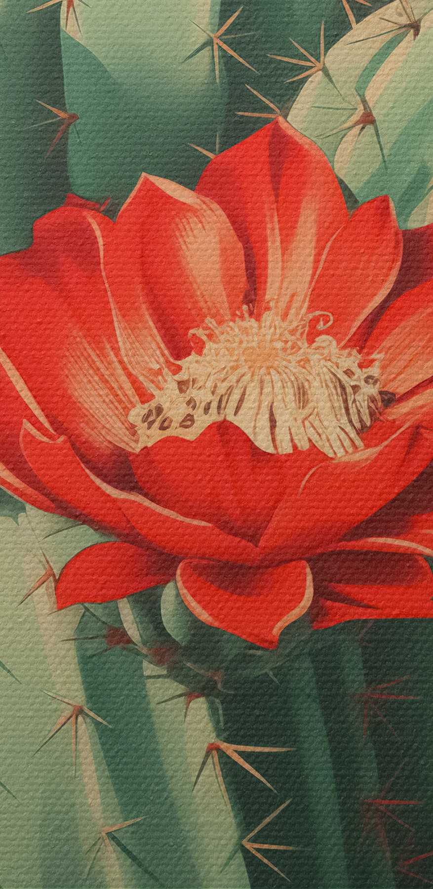 Kaktus mit roten Blüten