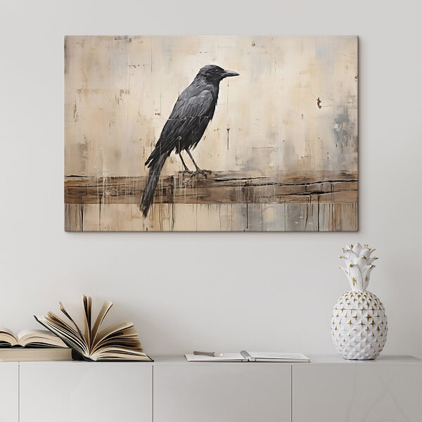 Gemälde eines Vogels auf einem Ast Gemälde eines Vogels auf einem Ast