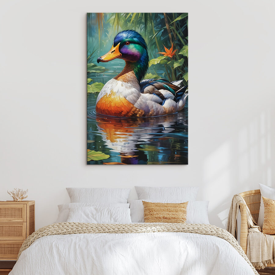 Bunte Ente im Wasser