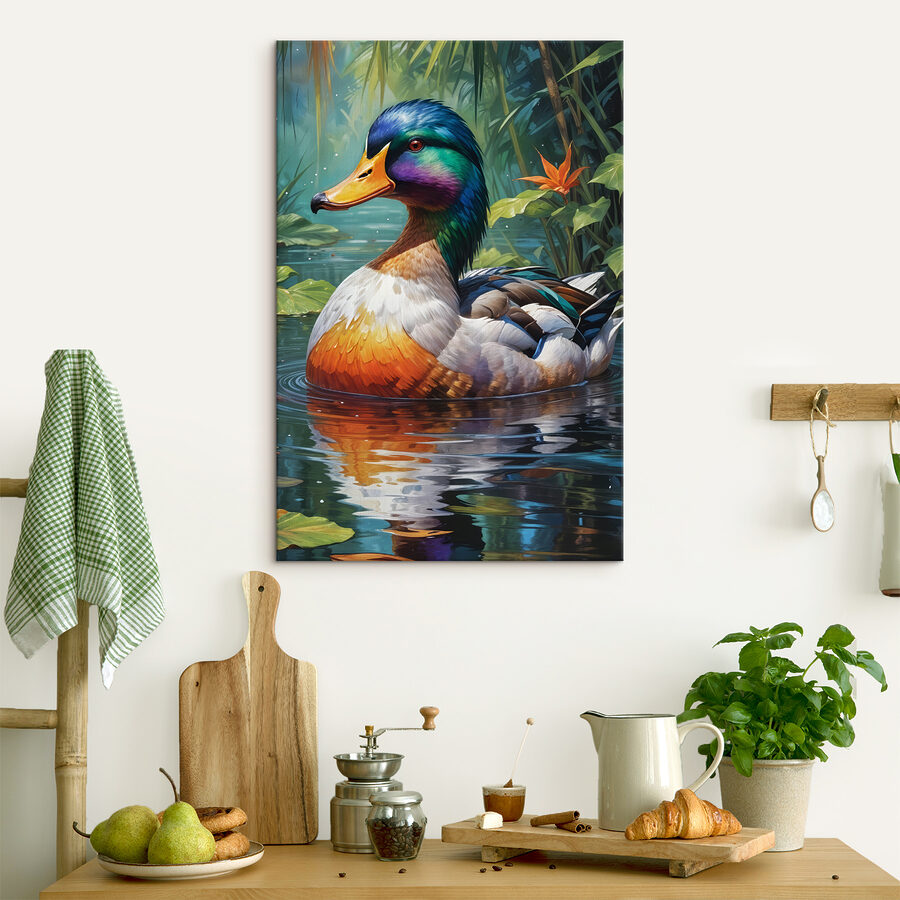 Bunte Ente im Wasser