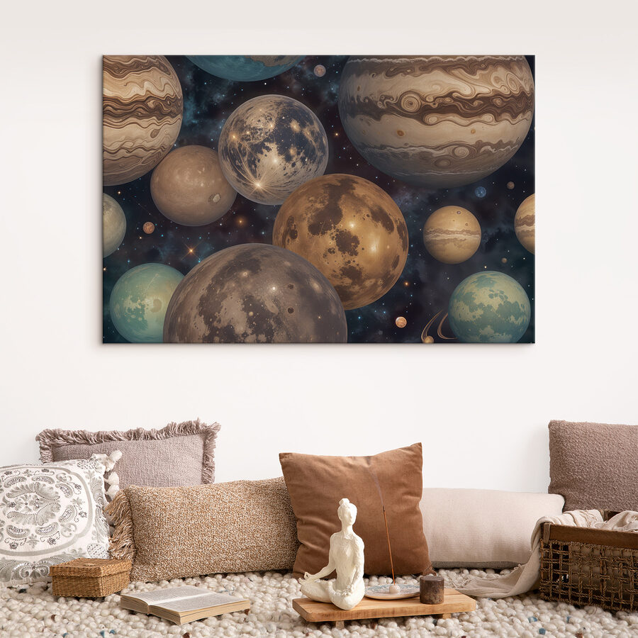 Gruppe von Planeten im Weltraum
