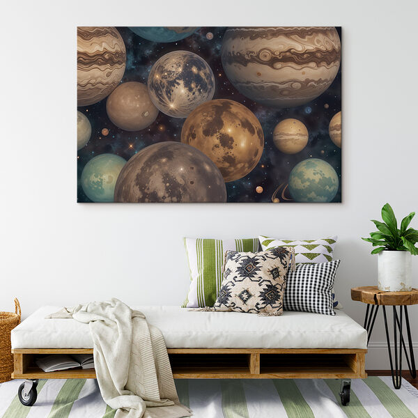 Gruppe von Planeten im Weltraum Gruppe von Planeten im Weltraum