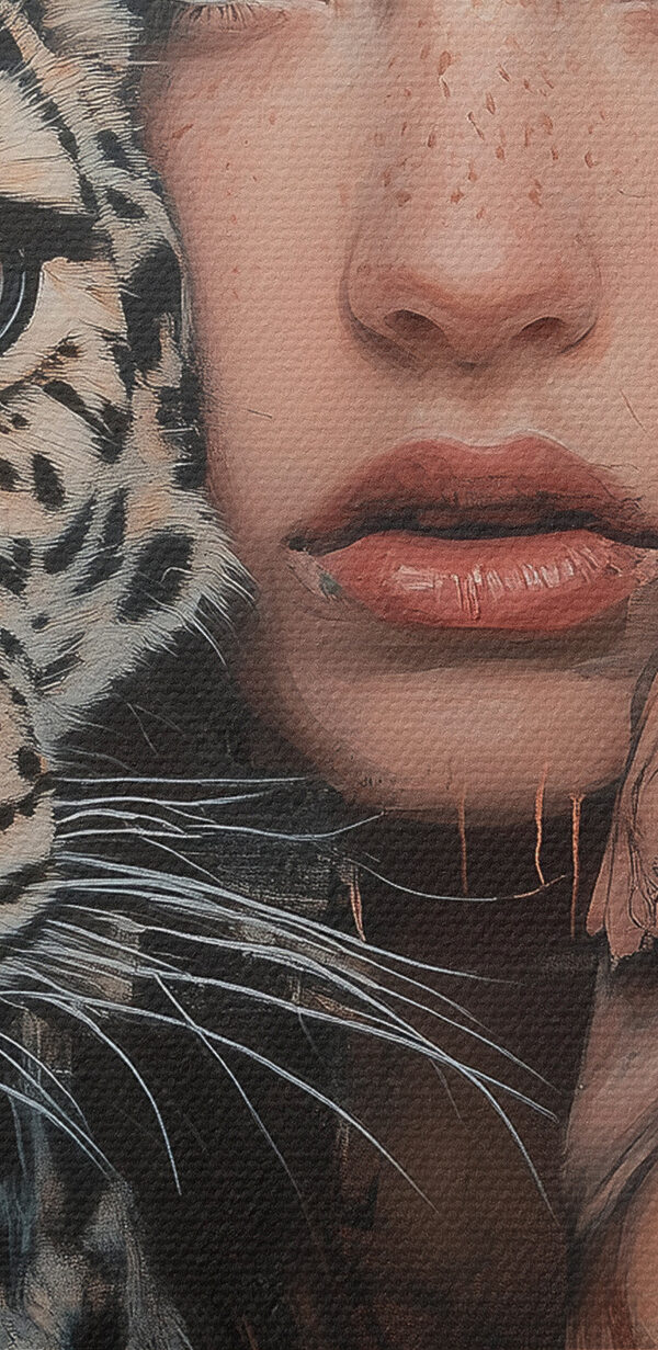 Frau mit Leopard Frau mit Leopard