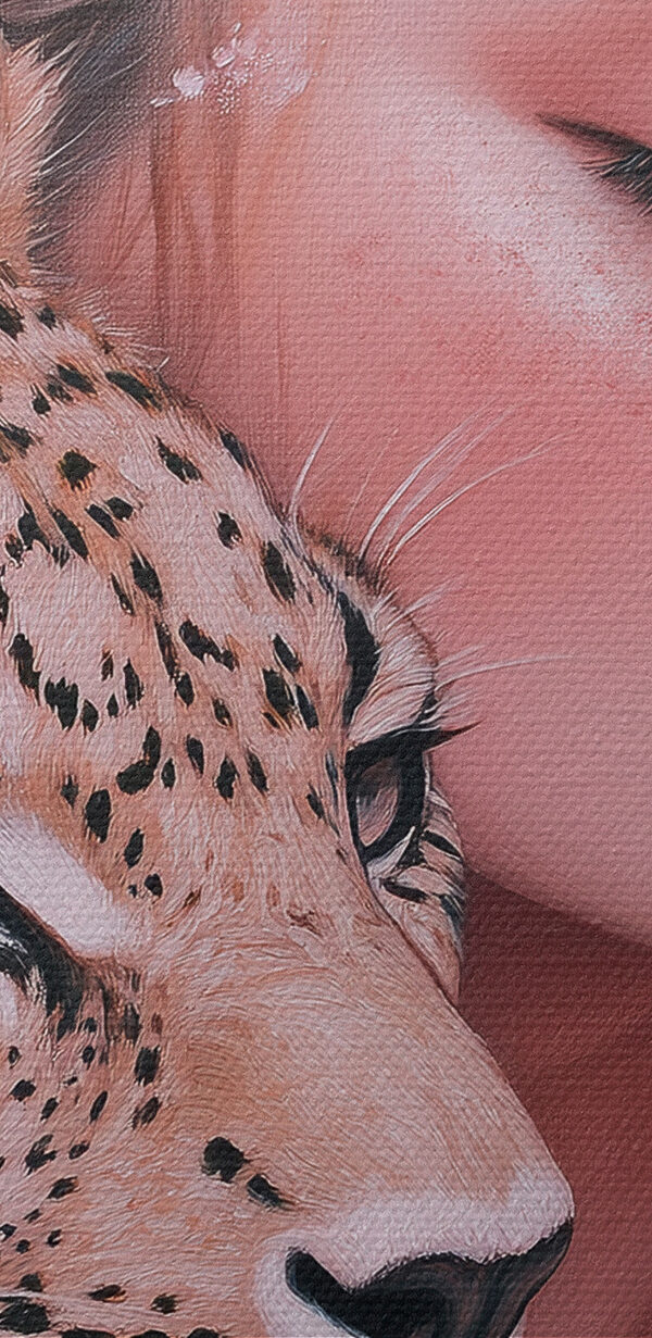 Frau mit Gepard Frau mit Gepard