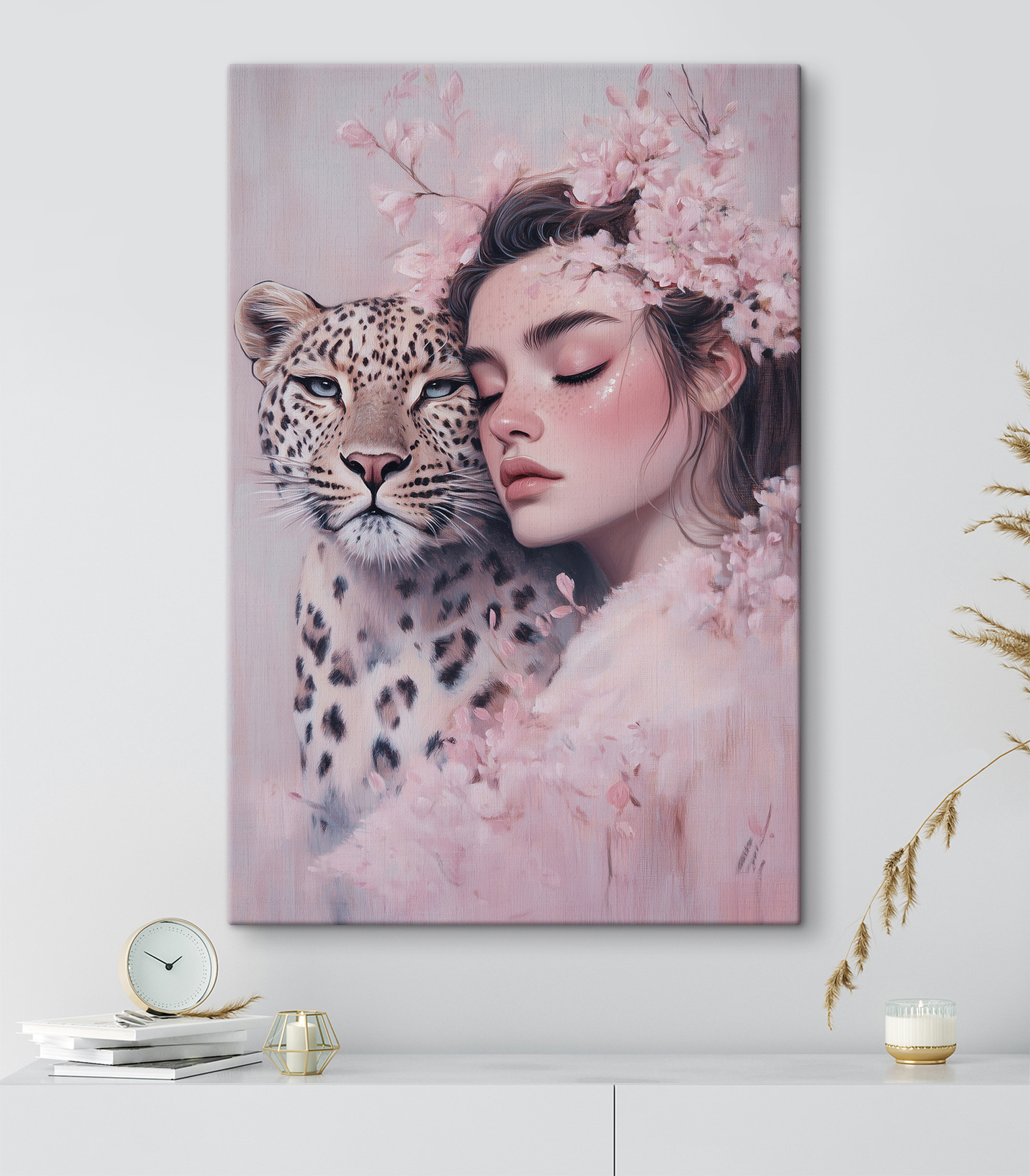 Woman with a cheetah