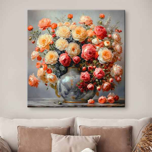 Vase mit Blumen auf einem Tisch Vase mit Blumen auf einem Tisch