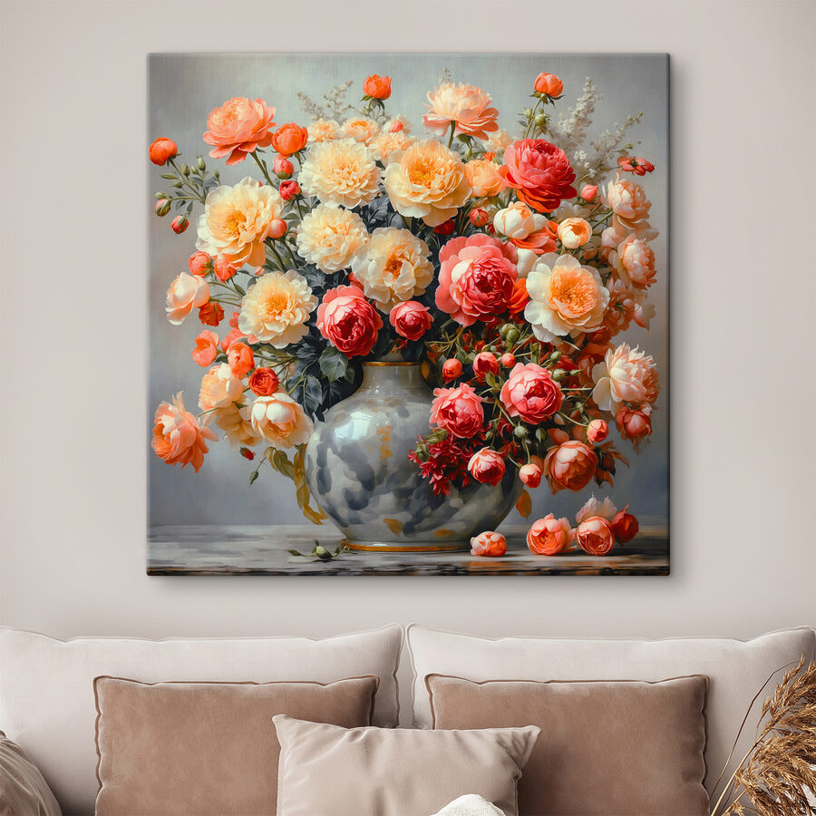 Vase mit Blumen auf einem Tisch Vase mit Blumen auf einem Tisch
