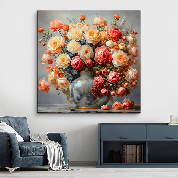 Vase mit Blumen auf einem Tisch Vase mit Blumen auf einem Tisch
