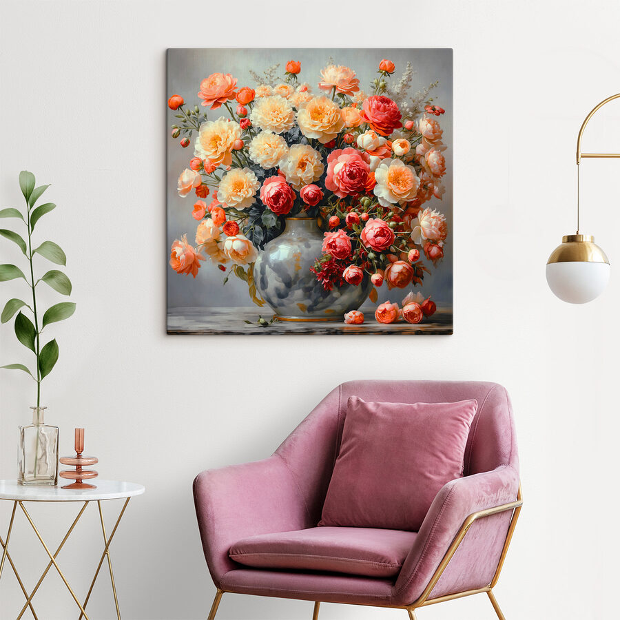 Vase mit Blumen auf einem Tisch Vase mit Blumen auf einem Tisch