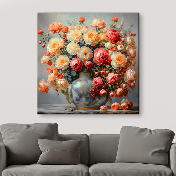 Vase mit Blumen auf einem Tisch Vase mit Blumen auf einem Tisch
