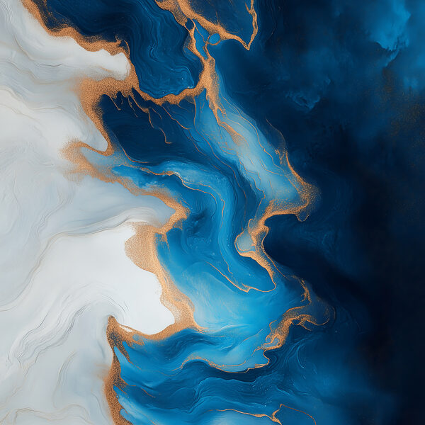 Azurblaue Ströme in einem abstrakten Tanz Azurblaue Ströme in einem abstrakten Tanz