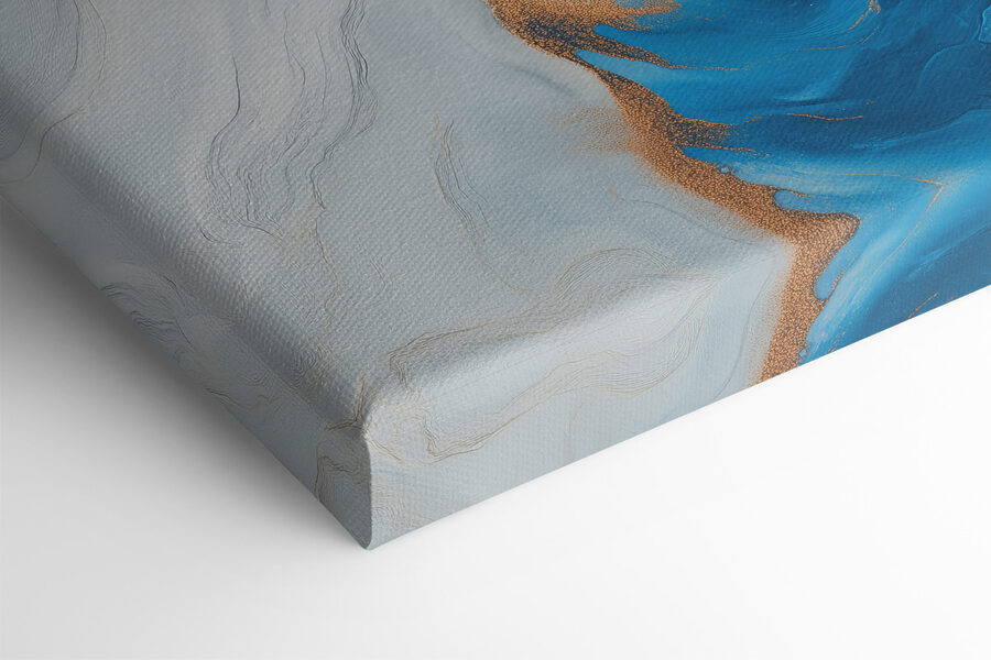 Azurblaue Ströme in einem abstrakten Tanz