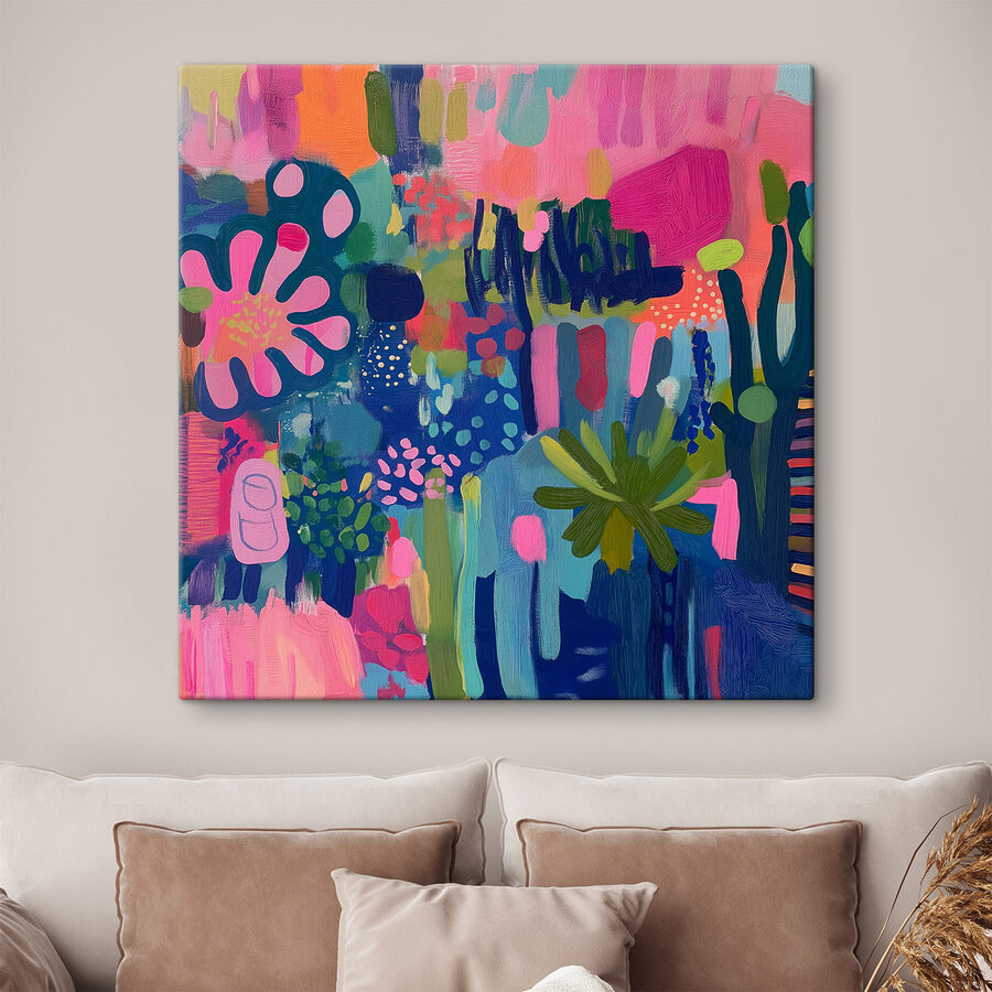 Buntes Gemälde von Blumen und Pflanzen Buntes Gemälde von Blumen und Pflanzen
