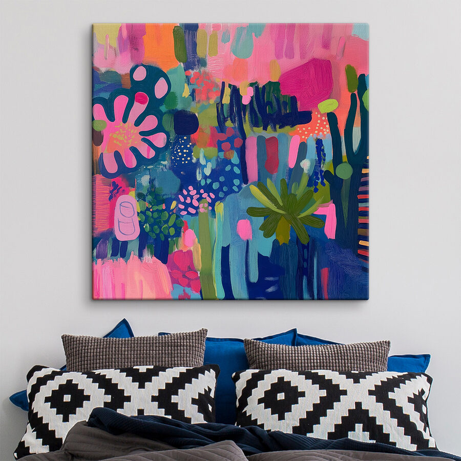 Buntes Gemälde von Blumen und Pflanzen Buntes Gemälde von Blumen und Pflanzen
