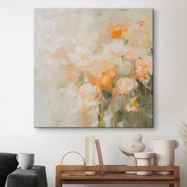 Malerei von Blumen auf einer weißen Fläche Malerei von Blumen auf einer weißen Fläche