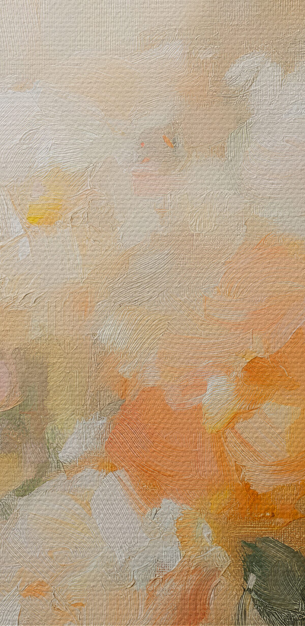 Malerei von Blumen auf einer weißen Fläche Malerei von Blumen auf einer weißen Fläche