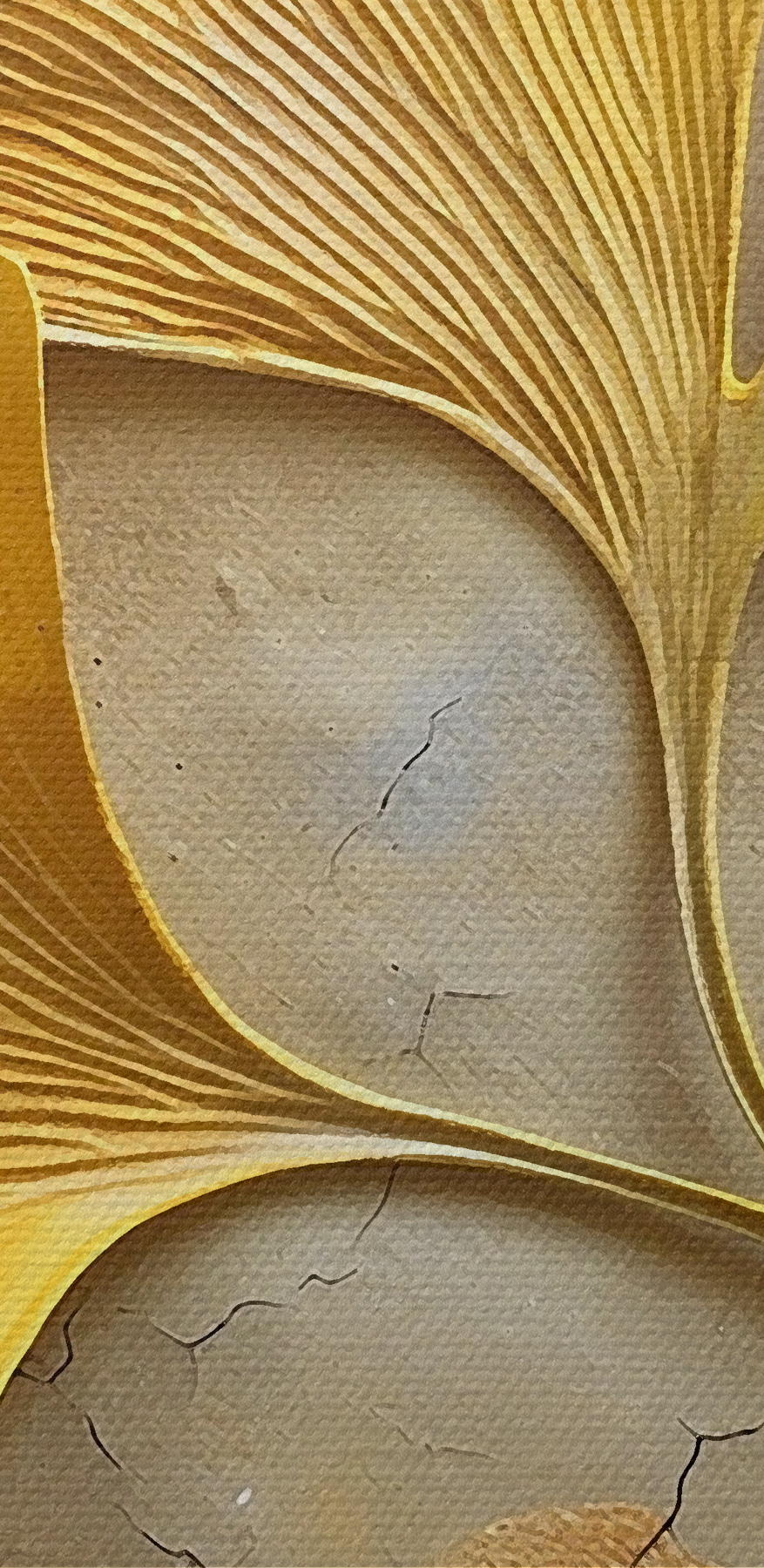 Gelbe Blätter auf einer Betonfläche Gelbe Blätter auf einer Betonfläche