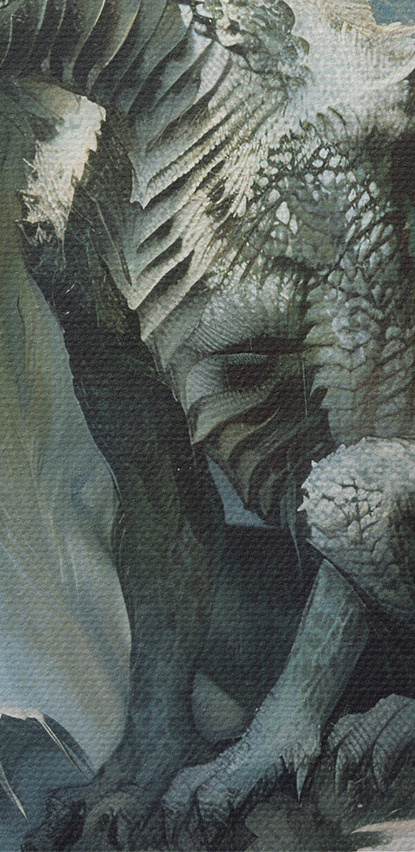 Drache auf einem Felsen sitzend Drache auf einem Felsen sitzend