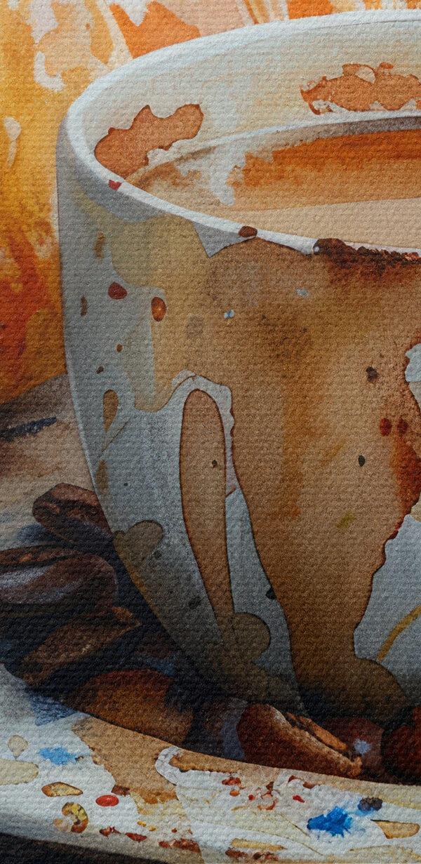 Aquarell einer Tasse Kaffee und eines Croissants Aquarell einer Tasse Kaffee und eines Croissants