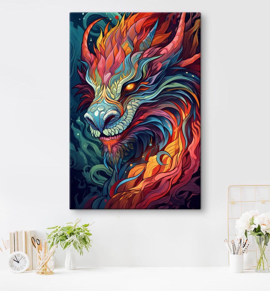 Bunte Kunst eines Drachens