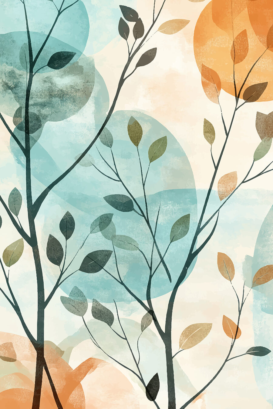 Painting of a tree with leaves Painting of a tree with leaves