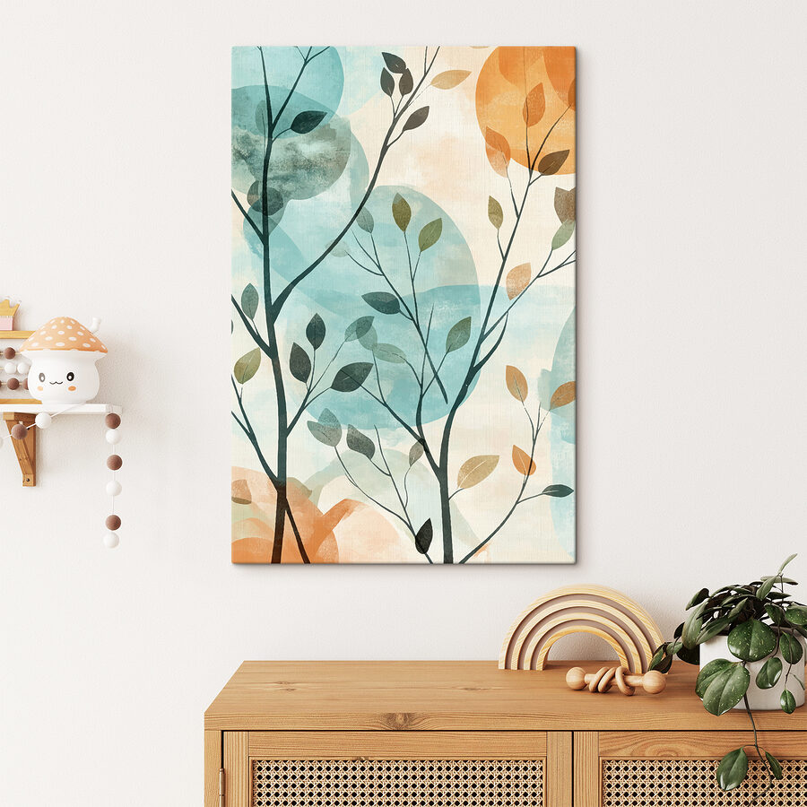 Painting of a tree with leaves Painting of a tree with leaves
