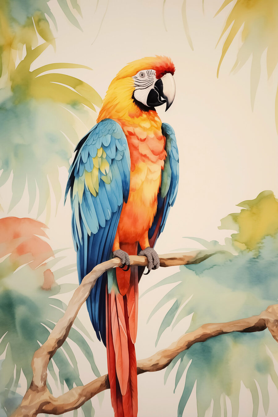Bunter Vogel auf einem Zweig