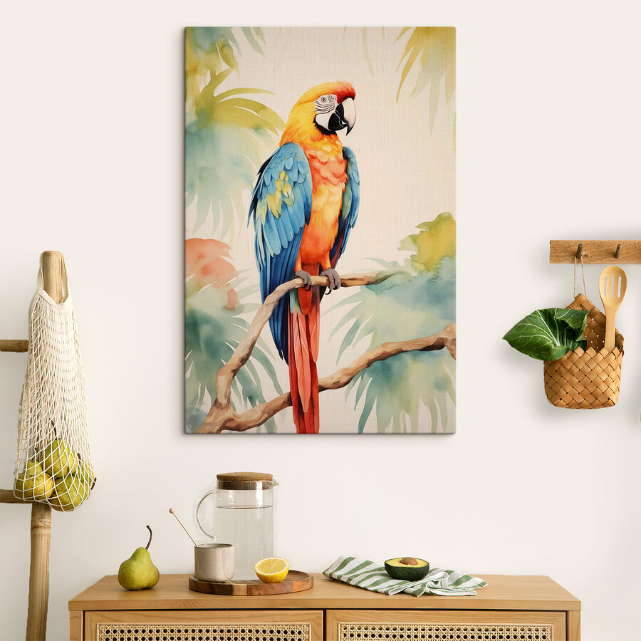 Bunter Vogel auf einem Zweig