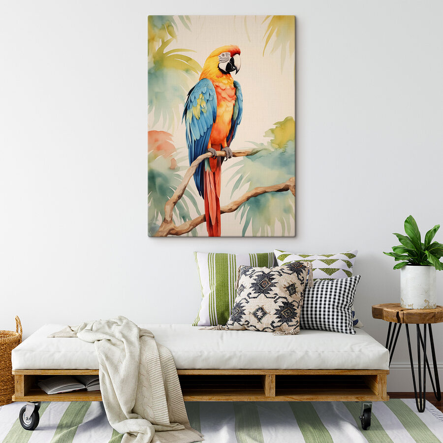 Bunter Vogel auf einem Zweig