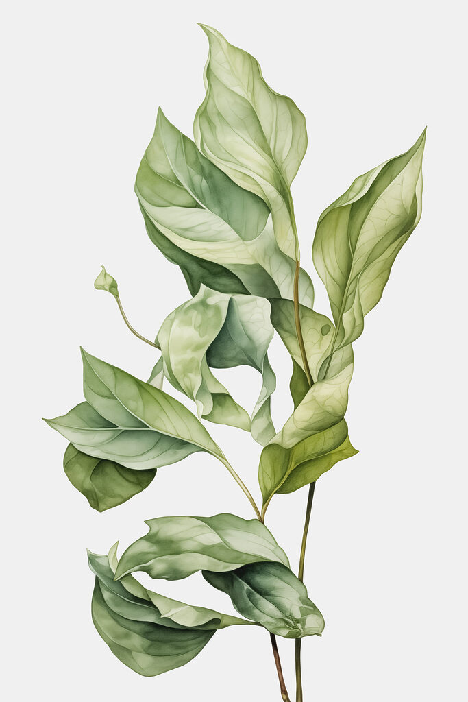 Lush green leaves in soft hues Lush green leaves in soft hues