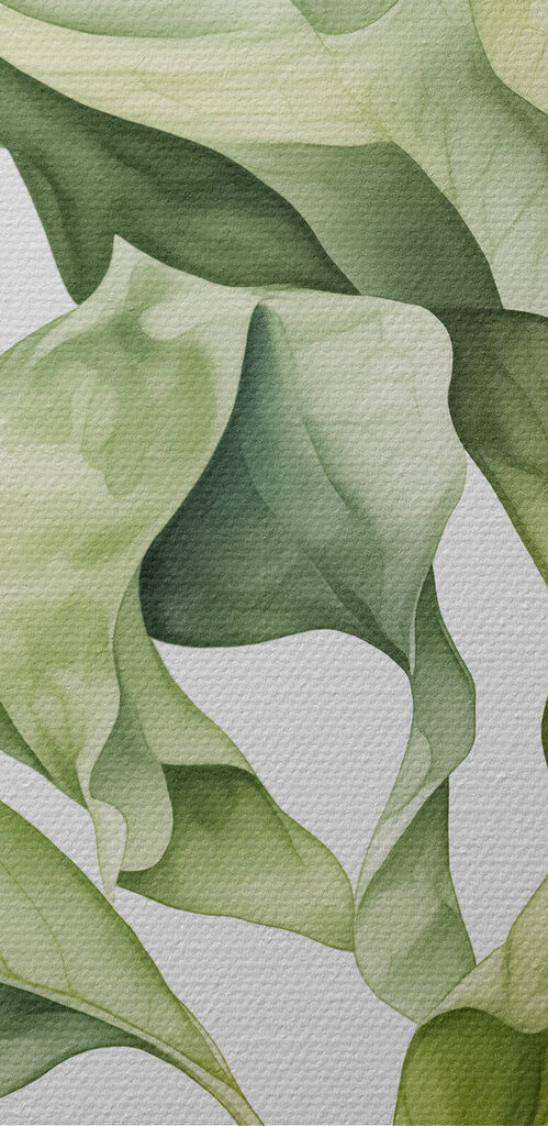 Lush green leaves in soft hues Lush green leaves in soft hues